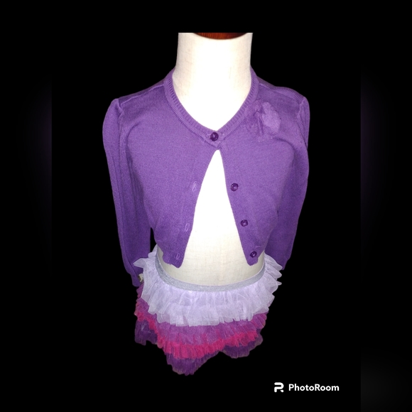 Children's Place 2pc set Ruffle Tutu & Cardigan Pinks & Purples Sz 4T - Picture 5 of 8